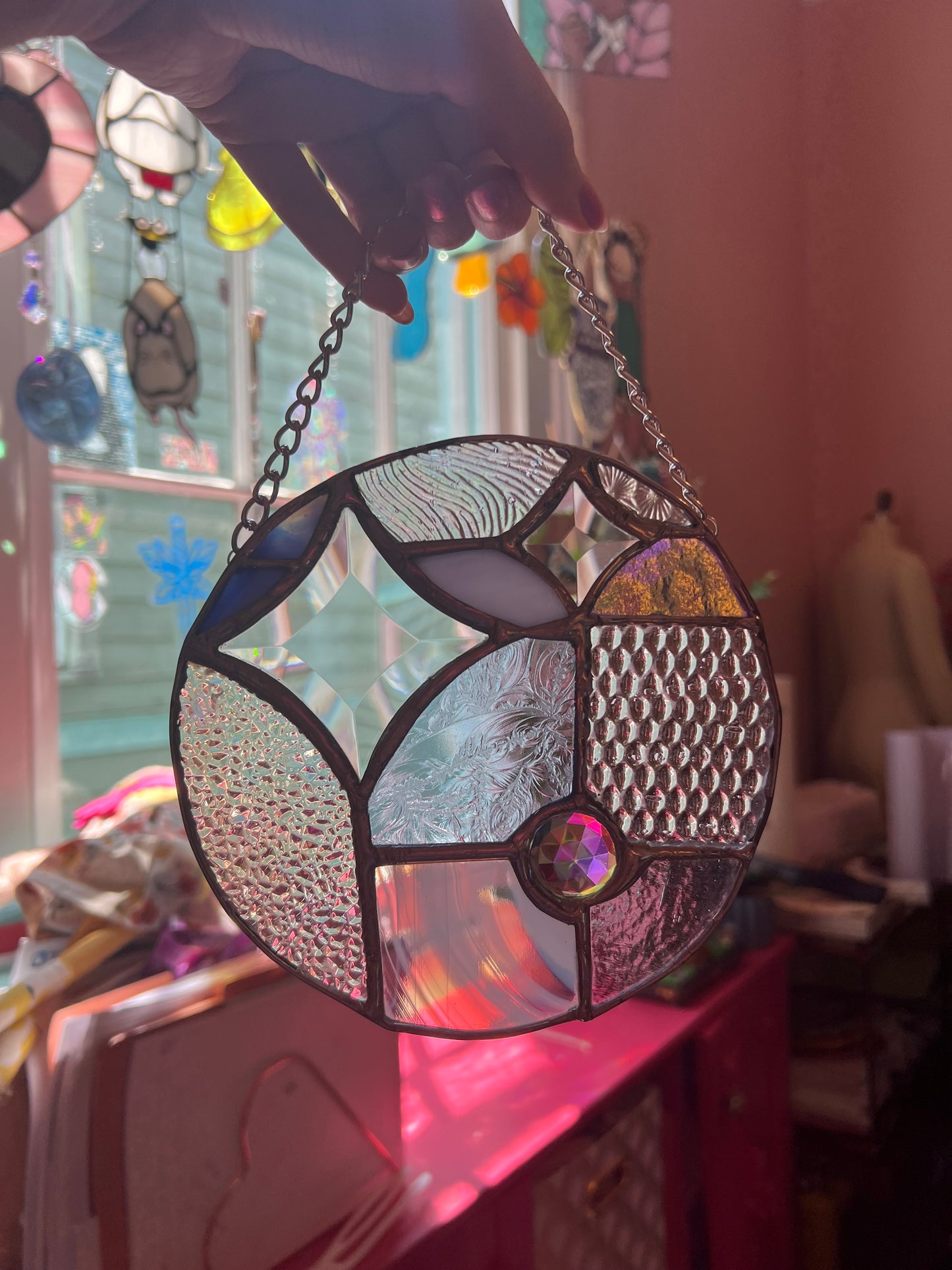 Large Round Blue Bevel Cluster